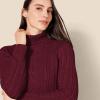 imageAmazon Essentials Womens Fisherman Cable Turtleneck Sweater Available in Plus SizeBurgundy