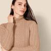 imageAmazon Essentials Womens Fisherman Cable Turtleneck Sweater Available in Plus SizeCamel Heather