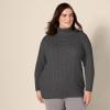 imageAmazon Essentials Womens Fisherman Cable Turtleneck Sweater Available in Plus SizeCharcoal Heather