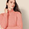 imageAmazon Essentials Womens Fisherman Cable Turtleneck Sweater Available in Plus SizeCoral Pink
