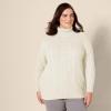 imageAmazon Essentials Womens Fisherman Cable Turtleneck Sweater Available in Plus SizeCream