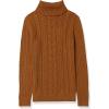 imageAmazon Essentials Womens Fisherman Cable Turtleneck Sweater Available in Plus SizeDark Chestnut Brown Heather