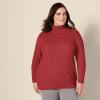 imageAmazon Essentials Womens Fisherman Cable Turtleneck Sweater Available in Plus SizeDark Red