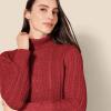 imageAmazon Essentials Womens Fisherman Cable Turtleneck Sweater Available in Plus SizeDark Red