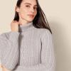 imageAmazon Essentials Womens Fisherman Cable Turtleneck Sweater Available in Plus SizeLight Grey Heather