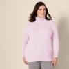 imageAmazon Essentials Womens Fisherman Cable Turtleneck Sweater Available in Plus SizeLight Pink