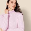 imageAmazon Essentials Womens Fisherman Cable Turtleneck Sweater Available in Plus SizeLight Pink