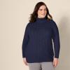 imageAmazon Essentials Womens Fisherman Cable Turtleneck Sweater Available in Plus SizeNavy