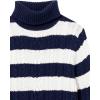 imageAmazon Essentials Womens Fisherman Cable Turtleneck Sweater Available in Plus SizeNavy White Rugby Stripe