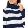 imageAmazon Essentials Womens Fisherman Cable Turtleneck Sweater Available in Plus SizeNavy White Rugby Stripe
