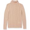 imageAmazon Essentials Womens Fisherman Cable Turtleneck Sweater Available in Plus SizeTaupe Heather