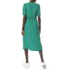 imageAmazon Essentials Womens Fit and Flare HalfSleeve Waisted Midi ALine Dress with PocketsGreen Vine Print
