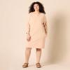 imageAmazon Essentials Womens Fleece Blouson Sleeve Boatneck Sweatshirt Dress Available in Plus SizeBeige