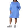 imageAmazon Essentials Womens Fleece Blouson Sleeve Boatneck Sweatshirt Dress Available in Plus SizeBlue Heather