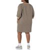 imageAmazon Essentials Womens Fleece Blouson Sleeve Boatneck Sweatshirt Dress Available in Plus SizeCamel Cheetah