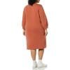 imageAmazon Essentials Womens Fleece Blouson Sleeve Boatneck Sweatshirt Dress Available in Plus SizeCaramel