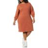 imageAmazon Essentials Womens Fleece Blouson Sleeve Boatneck Sweatshirt Dress Available in Plus SizeCaramel