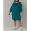 imageAmazon Essentials Womens Fleece Blouson Sleeve Boatneck Sweatshirt Dress Available in Plus SizeDark Green Heather