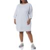 imageAmazon Essentials Womens Fleece Blouson Sleeve Boatneck Sweatshirt Dress Available in Plus SizeGrey Heather
