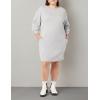 imageAmazon Essentials Womens Fleece Blouson Sleeve Boatneck Sweatshirt Dress Available in Plus SizeGrey Heather