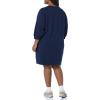 imageAmazon Essentials Womens Fleece Blouson Sleeve Boatneck Sweatshirt Dress Available in Plus SizeNavy