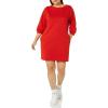 imageAmazon Essentials Womens Fleece Blouson Sleeve Boatneck Sweatshirt Dress Available in Plus SizeRed