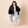 imageAmazon Essentials Womens FullZip Sherpa Fleece Hooded Puffer JacketBlack