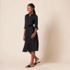 imageAmazon Essentials Womens Georgette Long Sleeve Midi Length Shirt DressBlack