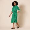 imageAmazon Essentials Womens Georgette Long Sleeve Midi Length Shirt DressGreen White Floral