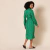 imageAmazon Essentials Womens Georgette Long Sleeve Midi Length Shirt DressGreen White Floral