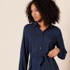 imageAmazon Essentials Womens Georgette Long Sleeve Midi Length Shirt DressNavy
