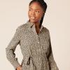 imageAmazon Essentials Womens Georgette Long Sleeve Midi Length Shirt DressTaupe Leopard