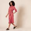 imageAmazon Essentials Womens Georgette Long Sleeve Midi Length Shirt DressTomato Red Ditsy Floral