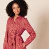 imageAmazon Essentials Womens Georgette Long Sleeve Midi Length Shirt DressTomato Red Ditsy Floral
