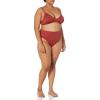 imageAmazon Essentials Womens High Waist High Leg Bikini BottomBrick Red