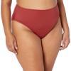 imageAmazon Essentials Womens High Waist High Leg Bikini BottomBrick Red