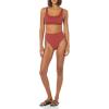 imageAmazon Essentials Womens High Waist High Leg Bikini BottomBrick Red