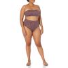 imageAmazon Essentials Womens High Waist High Leg Bikini BottomBrick Red Leopard