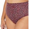 imageAmazon Essentials Womens High Waist High Leg Bikini BottomBrick Red Leopard