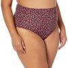 imageAmazon Essentials Womens High Waist High Leg Bikini BottomBrick Red Leopard