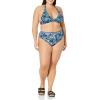 imageAmazon Essentials Womens High Waist High Leg Bikini BottomDeep Blue Paisley