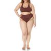 imageAmazon Essentials Womens High Waist High Leg Bikini BottomDeep Brown