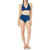 imageAmazon Essentials Womens High Waist Swim Bottom Available in Plus SizeDeep Blue
