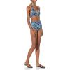 imageAmazon Essentials Womens High Waist Swim Bottom Available in Plus SizeDeep Blue Paisley