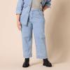 imageAmazon Essentials Womens HighRise RegularFit AnkleLength WideLeg JeanLight Wash