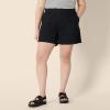 imageAmazon Essentials Womens HighRise RelaxedFit Aline Elastic Back ShortBlack