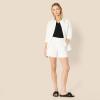 imageAmazon Essentials Womens HighRise RelaxedFit Aline Elastic Back ShortWhite