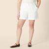 imageAmazon Essentials Womens HighRise RelaxedFit Aline Elastic Back ShortWhite