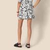 imageAmazon Essentials Womens HighRise RelaxedFit Fluid Twill PullOn Short Shirt Sold SeparatelyBlack Ivory Folk Floral