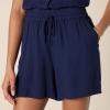 imageAmazon Essentials Womens HighRise RelaxedFit Fluid Twill PullOn Short Shirt Sold SeparatelyNavy